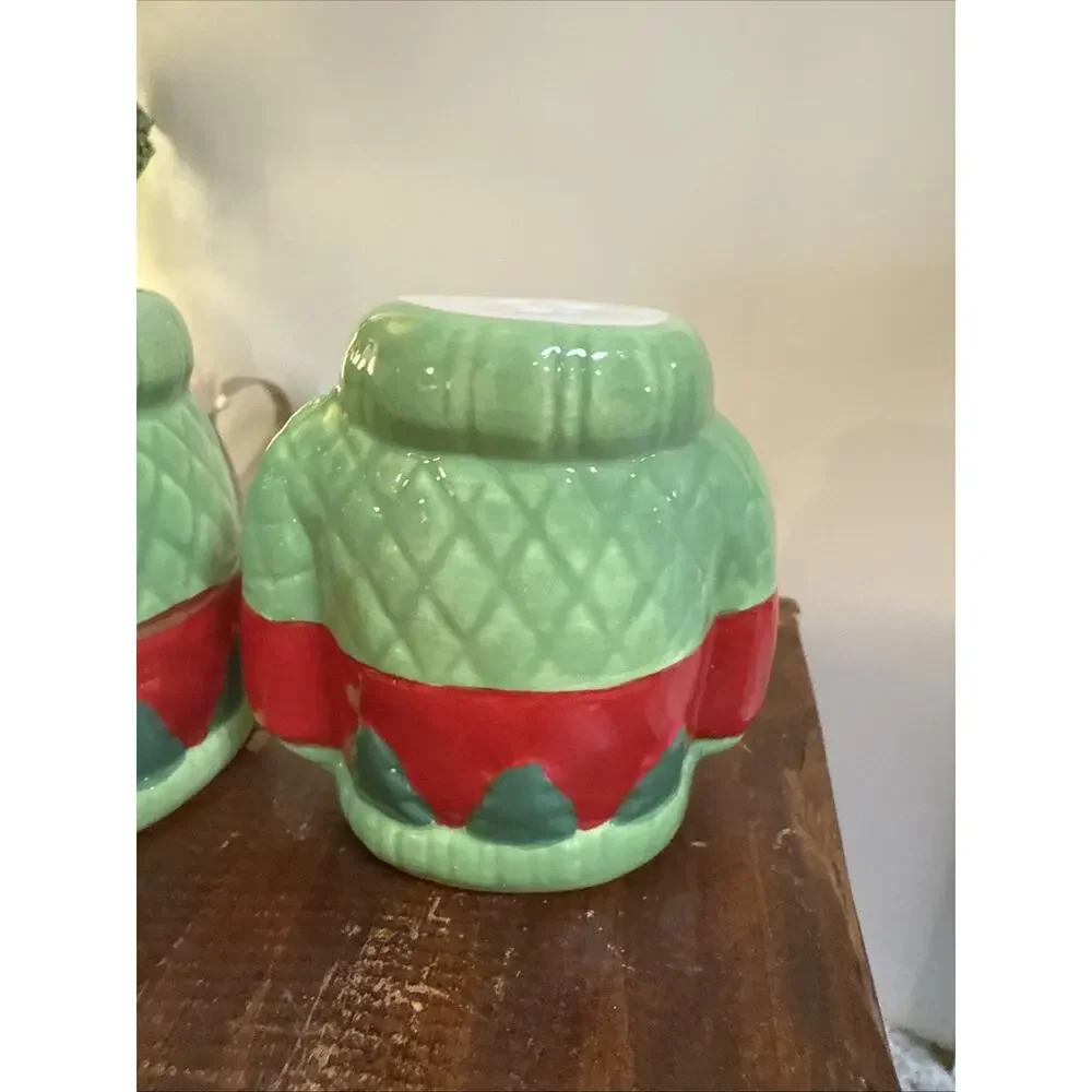 Christmas Holiday Salt and‎ Pepper Shaker Set - Snowman and Santa Ugly Christmas